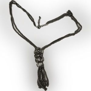 Versatile Double Line Silver Costume Necklace